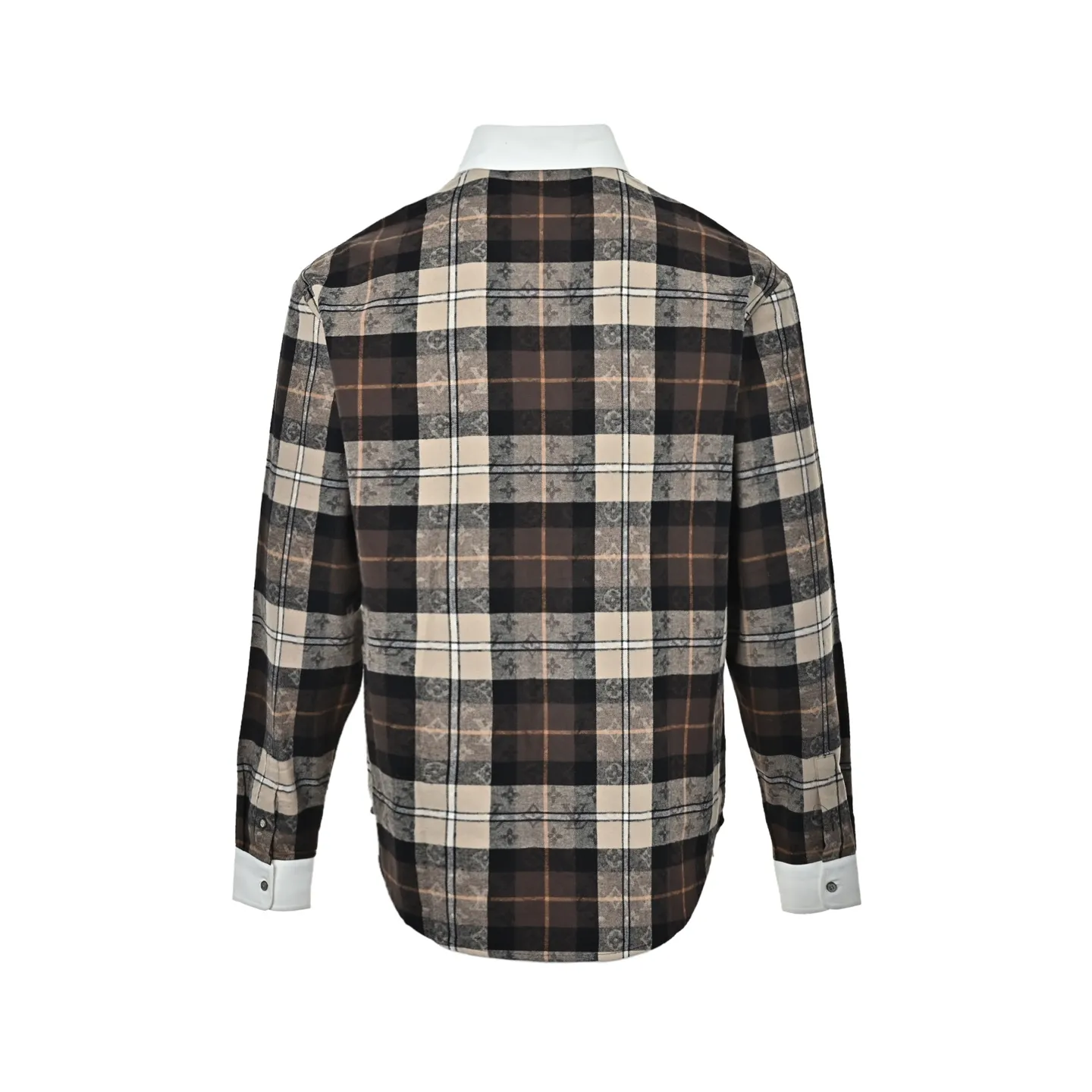 Louis Vuitton/Louis Vuitton plaid old flower jacquard white collar shirt
